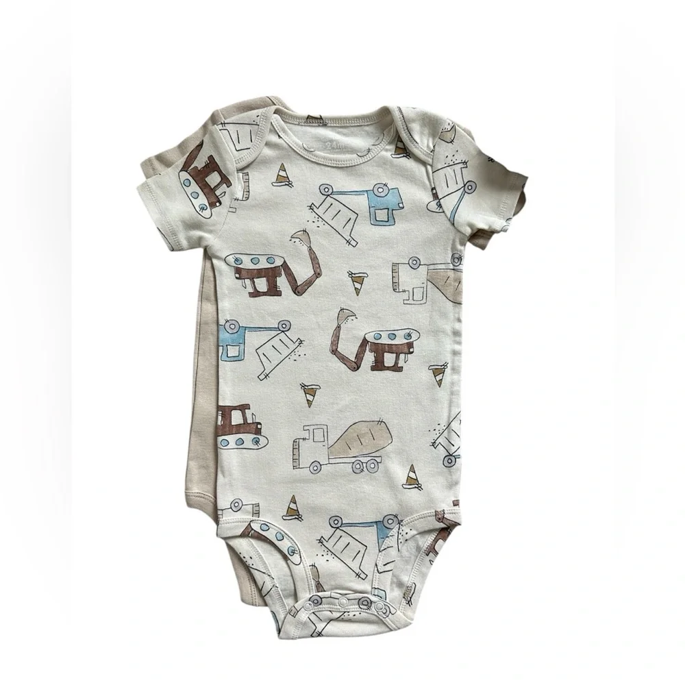 Carter’s 5 Pack Short Sleeve Boys Construction Bodysuits Size 24 Months NWT